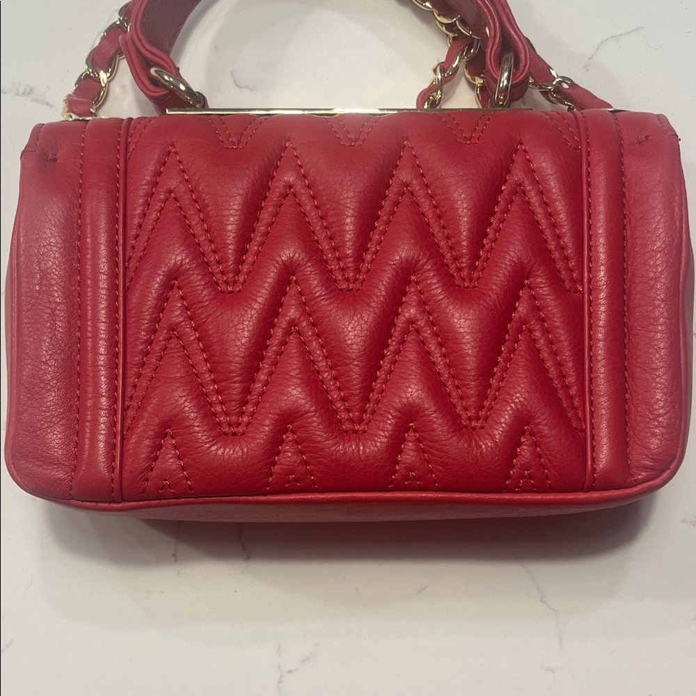 Valentino by Mario Valentino Red Chevron Crossbody Bag - Picture 2 of 5